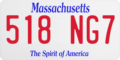 MA license plate 518NG7