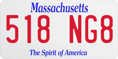 MA license plate 518NG8