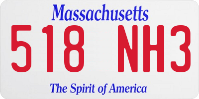 MA license plate 518NH3