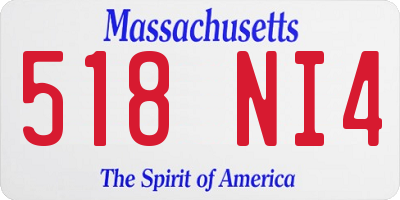 MA license plate 518NI4
