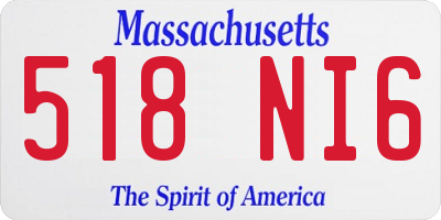 MA license plate 518NI6