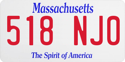 MA license plate 518NJ0