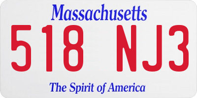 MA license plate 518NJ3