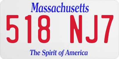 MA license plate 518NJ7