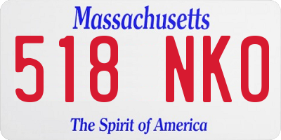 MA license plate 518NK0