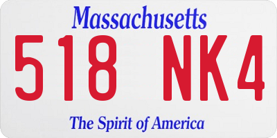 MA license plate 518NK4