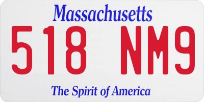 MA license plate 518NM9