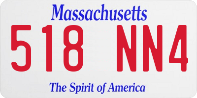MA license plate 518NN4