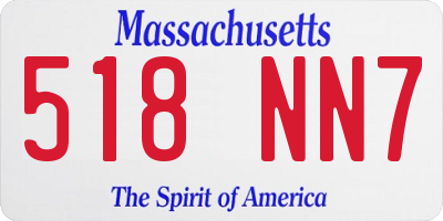 MA license plate 518NN7