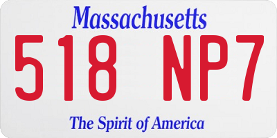 MA license plate 518NP7