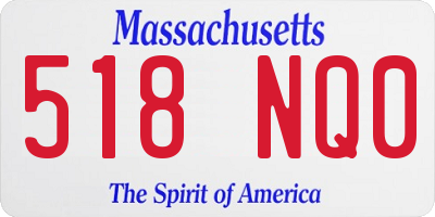 MA license plate 518NQ0