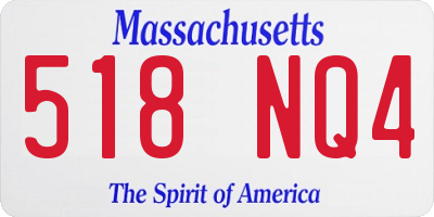 MA license plate 518NQ4