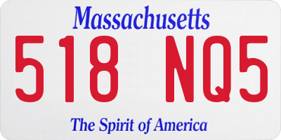 MA license plate 518NQ5