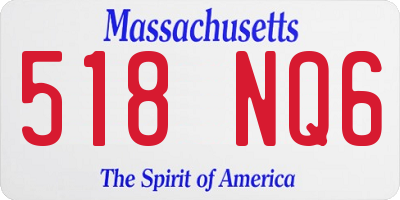 MA license plate 518NQ6