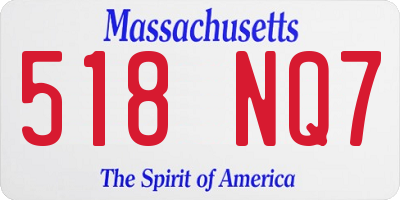 MA license plate 518NQ7