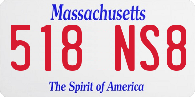 MA license plate 518NS8