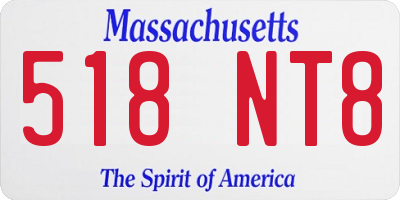 MA license plate 518NT8