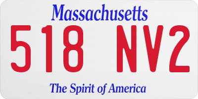 MA license plate 518NV2