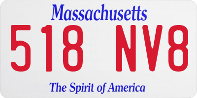 MA license plate 518NV8