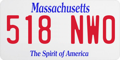 MA license plate 518NW0