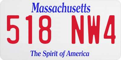 MA license plate 518NW4