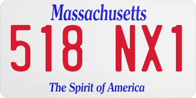MA license plate 518NX1