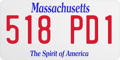 MA license plate 518PD1