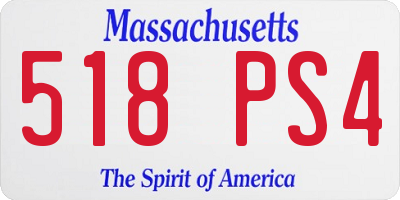 MA license plate 518PS4