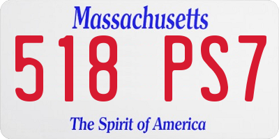 MA license plate 518PS7