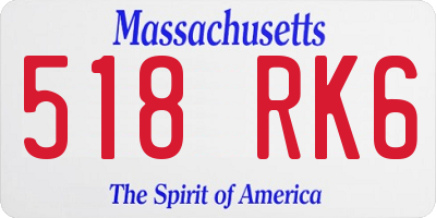 MA license plate 518RK6