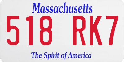 MA license plate 518RK7