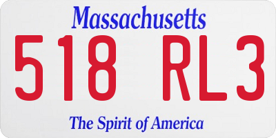 MA license plate 518RL3