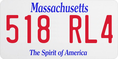 MA license plate 518RL4