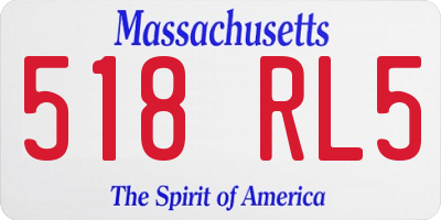 MA license plate 518RL5