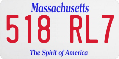MA license plate 518RL7