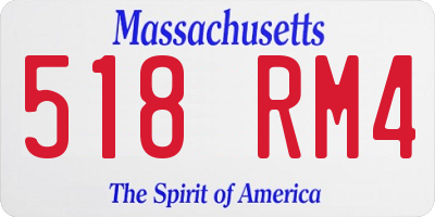 MA license plate 518RM4