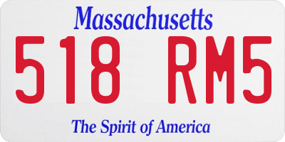 MA license plate 518RM5