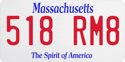 MA license plate 518RM8