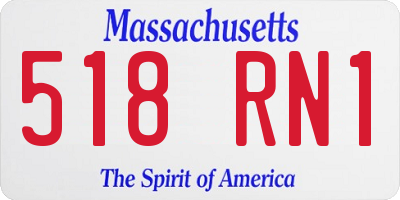 MA license plate 518RN1