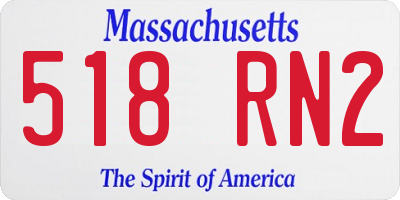 MA license plate 518RN2