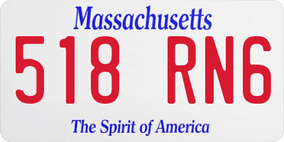 MA license plate 518RN6