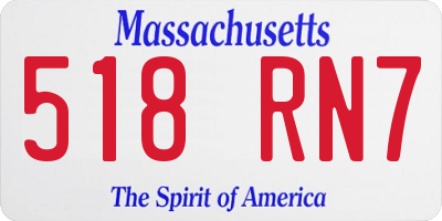 MA license plate 518RN7