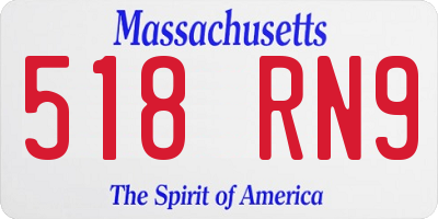 MA license plate 518RN9