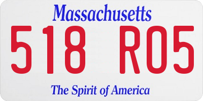 MA license plate 518RO5