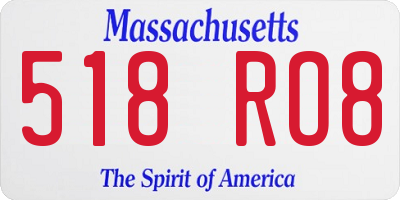 MA license plate 518RO8