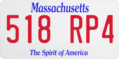 MA license plate 518RP4