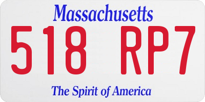 MA license plate 518RP7