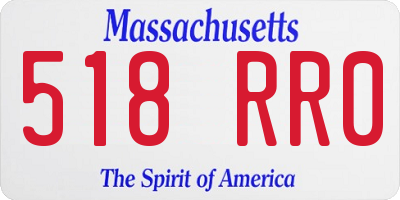 MA license plate 518RR0