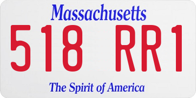MA license plate 518RR1