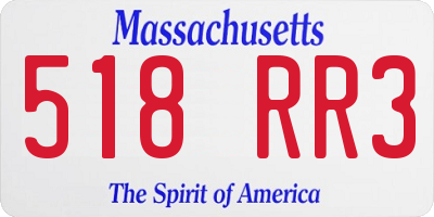 MA license plate 518RR3